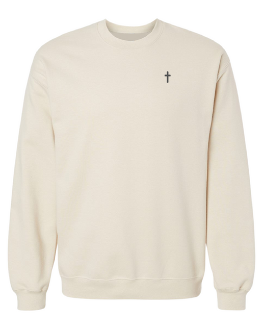 Christian Sweatshirt Minimalist Cross Design Church Outfit Faith Expression Clothing Religious Casual Top Spiritual Streetwear Crewneck Christian Gift Bible Study Wear Youth Group Apparel Embroidered