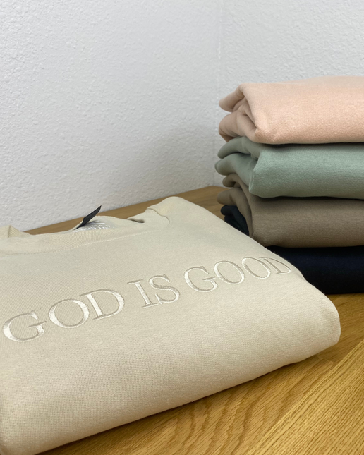 GOD IS GOOD Embroidered Sweatshirt